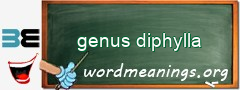 WordMeaning blackboard for genus diphylla